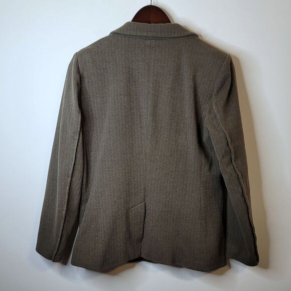 Ecru Brown One Button Blazer Size 6 - Picture 8 of 9